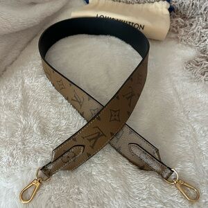 Louis Vuitton Monogram Wide Strap in Brown with Gold Hardware